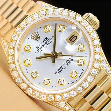 diamond bezel womens rolex|rolex female with diamonds.